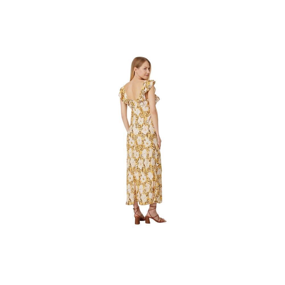 NWT Madewell Angelina Sleeveless Yellow Tan Maxi Floral Slip Dress Size 12 - Picture 10 of 11